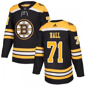 Men's Boston Bruins #71 Taylor Hall Adidas Authentic Home Black Jersey