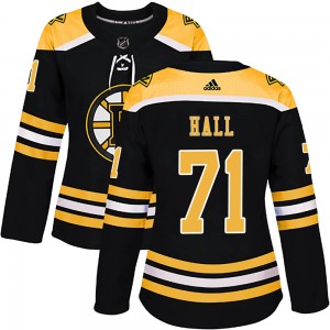 Women's Boston Bruins #71 Taylor Hall Adidas Authentic Home Jersey - Black