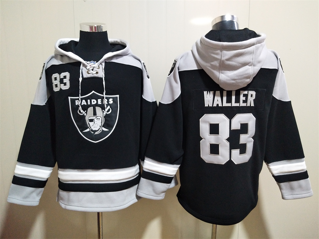 Men's Las Vegas Raiders #83 Darren Waller NEW Black Pocket Stitched NFL Pullover Hoodie