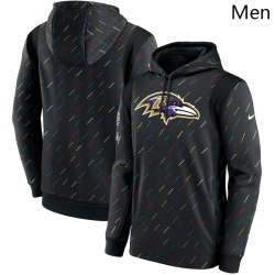 Men Baltimore Ravens Nike Charcoal 2021 NFL Crucial Catch Therma Pullover Hoodie