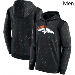 Men Denver Broncos Nike Charcoal 2021 NFL Crucial Catch Therma Pullover Hoodie