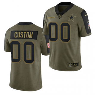 Men's Olive Dallas Cowboys ACTIVE PLAYER Custom 2021 Salute To Service Limited Stitched Jersey Men's Olive Dallas Cowboys ACTIVE PLAYER Custom 2021 Salute To Service Limited Stitched Jersey
