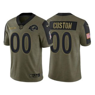 Men's Olive Los Angeles Rams ACTIVE PLAYER Custom 2021 Salute To Service Limited Stitched Jersey