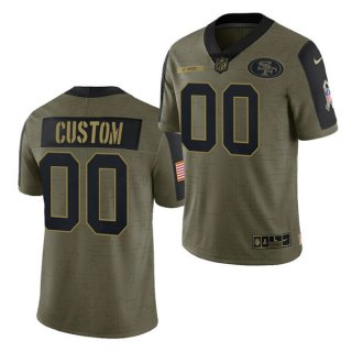 Men's Olive San Francisco 49ers Customized 2021 Salute To Service Limited Stitched Jersey