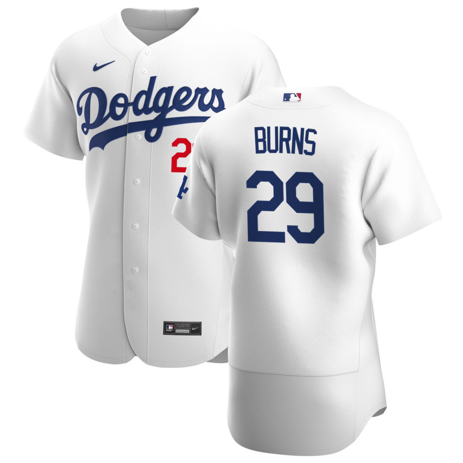 Mens Los Angeles Dodgers #29 Andy Burns Nike White Home FlexBase Jersey