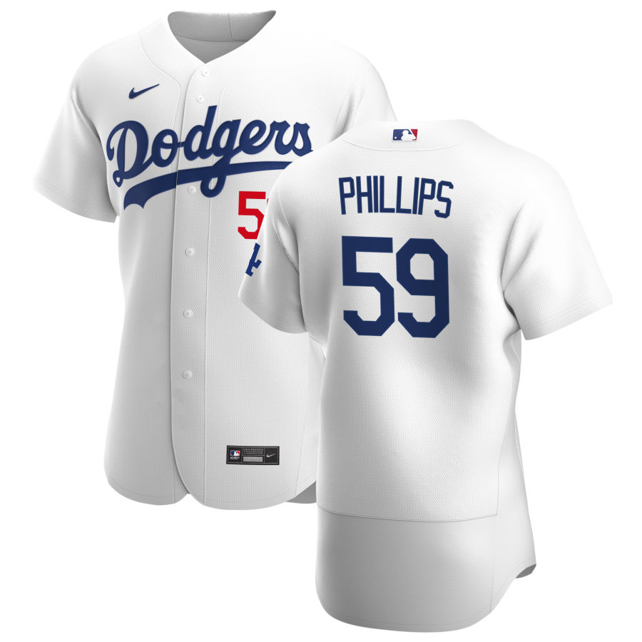 Mens Los Angeles Dodgers #59 Evan Phillips Nike White Home FlexBase Jersey