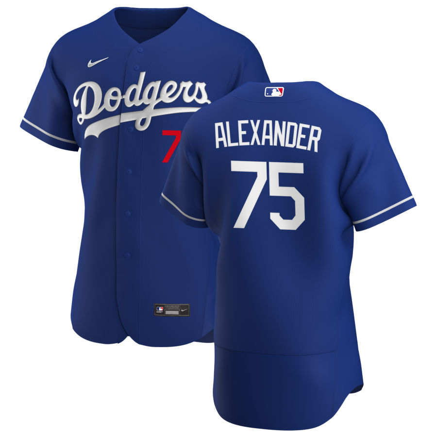 Mens Los Angeles Dodgers #75 Scott Alexander Nike Royal Alternate FlexBase Jersey Mens Los Angeles Dodgers #75 Scott Alexander Nike Royal Alternate FlexBase Jersey