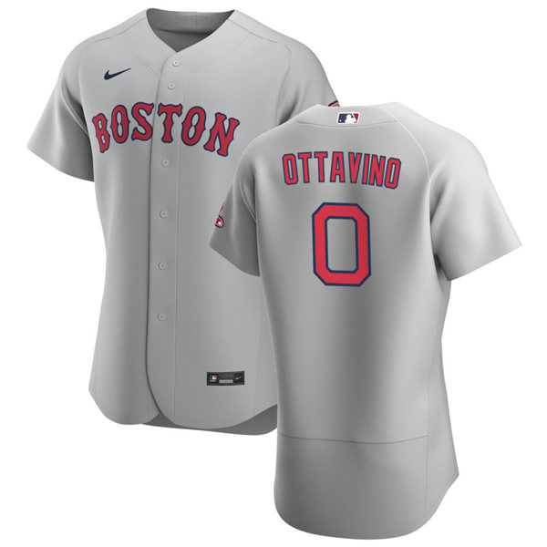 Mens Boston Red Sox #0 Adam Ottavino Nike Gray Road Flex Base Jersey