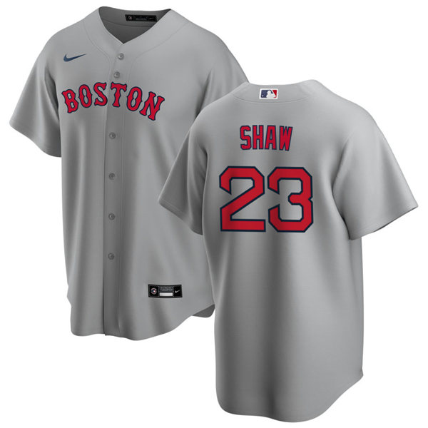 Mens Boston Red Sox #23 Travis Shaw Nike Road Grey Cool Base Jersey