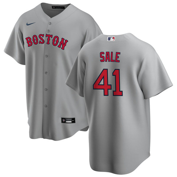 Mens Boston Red Sox #41 Chris Sale Nike Road Grey Cool Base Jersey