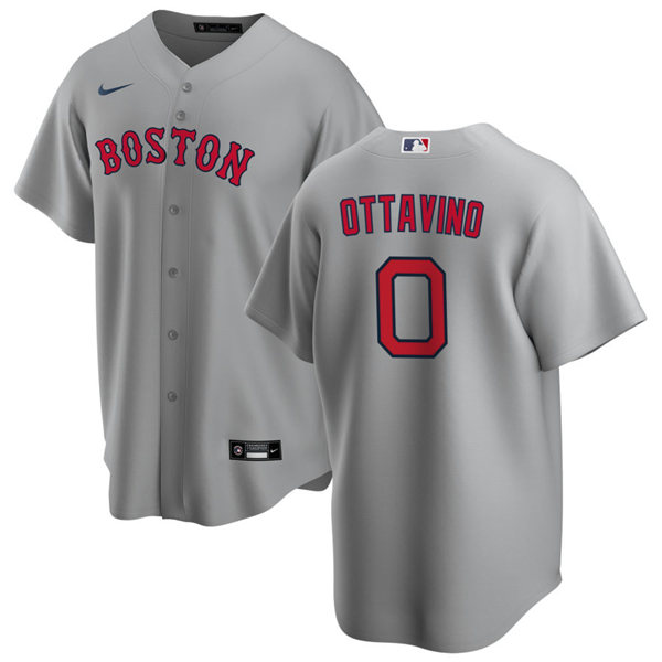 Mens Boston Red Sox #0 Adam Ottavino Nike Road Grey Cool Base Jersey