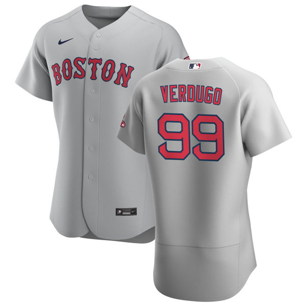 Mens Boston Red Sox #99 Alex Verdugo Nike Gray Road Flex Base Jersey