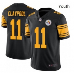 Youth Nike Steelers 11 Chase Claypool Black Rush Vapor Limited Stitched NFL Jersey