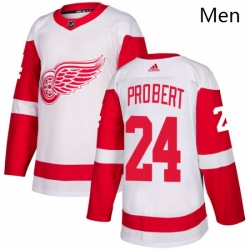 Mens Adidas Detroit Red Wings 24 Bob Probert Authentic White Away NHL Jersey