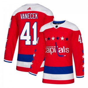 Men's Washington Capitals #41 Vitek Vanecek Adidas Authentic Alternate Jersey - Red