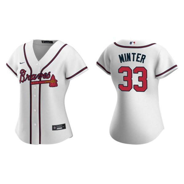 Womens Atlanta Braves #33 A.J. Minter (1)