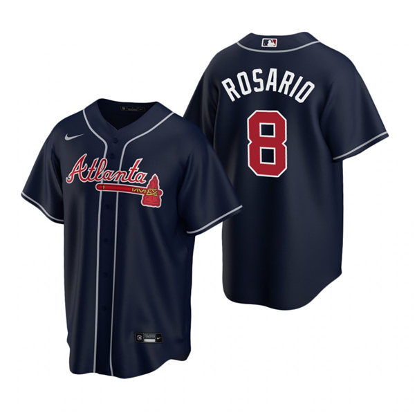 Mens Atlanta Braves #8 Eddie Rosario Nike Navy Alternate Cool Base Jersey