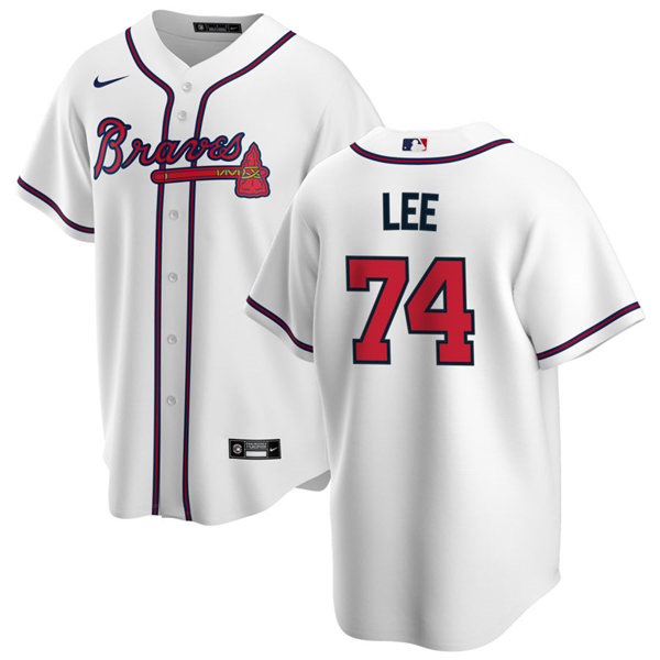 Mens Atlanta Braves #74 Dylan Lee Nike Home White CoolBase Jersey Mens Atlanta Braves #74 Dylan Lee Nike Home White CoolBase Jersey