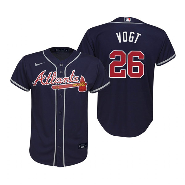 Youth Atlanta Braves #26 Stephen Vogt Nike Navy Alternate Cool Base Jersey Youth Atlanta Braves #26 Stephen Vogt Nike Navy Alternate Cool Base Jersey
