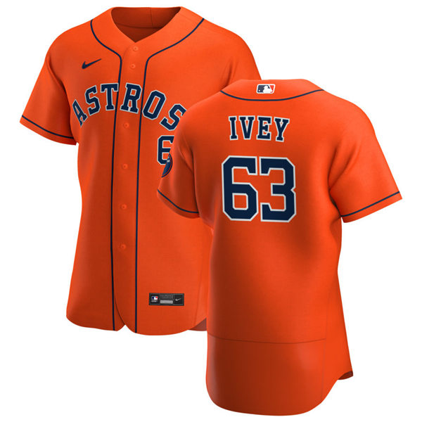 Mens Houston Astros #63 Tyler Ivey Nike Orange Alternate Flexbase Jersey