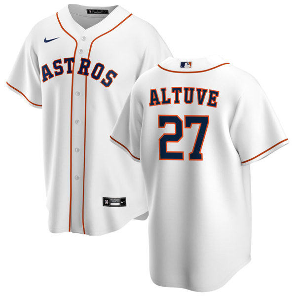 Mens Houston Astros #27 Jose Altuve Nike White Home CoolBase Jersey Mens Houston Astros #27 Jose Altuve Nike White Home CoolBase Jersey