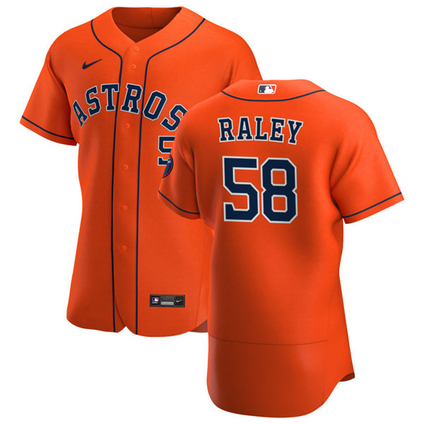 Mens Houston Astros #58 Brooks Raley Nike Orange Alternate Flexbase Jersey