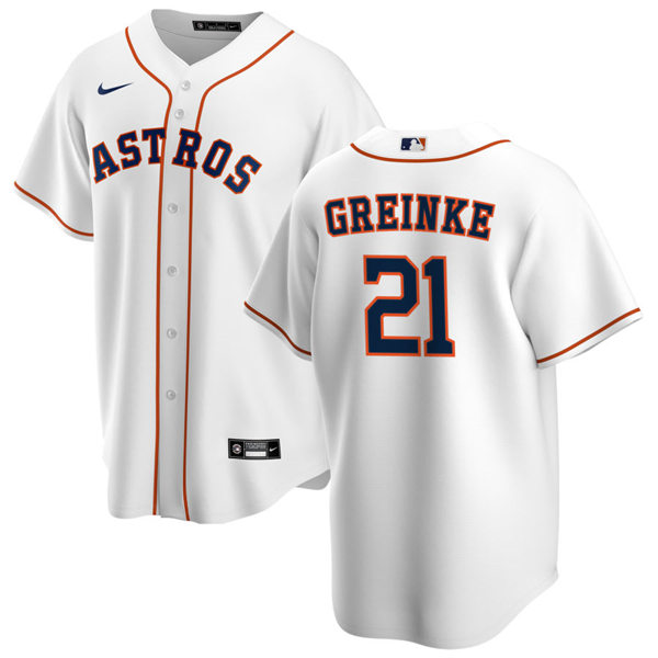 Mens Houston Astros #21 Zack Greinke Nike White Home CoolBase Jersey