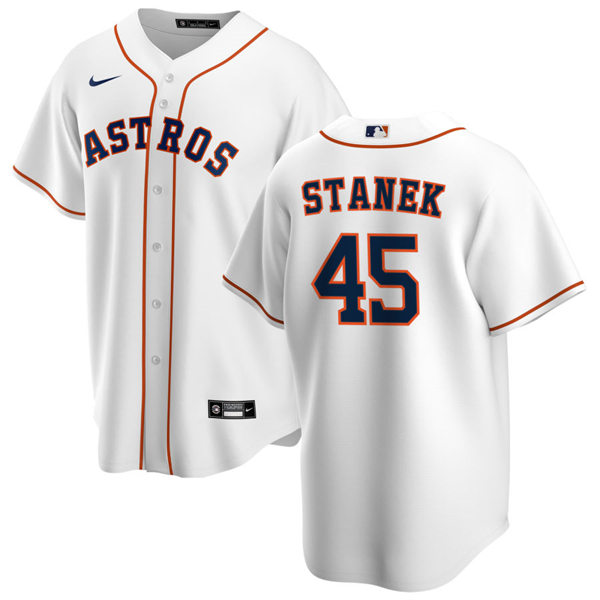 Mens Houston Astros #45 Ryne Stanek Nike White Home CoolBase Jersey