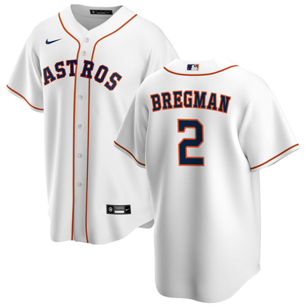 Mens Houston Astros #2 Alex Bregman Nike White Home CoolBase Jersey