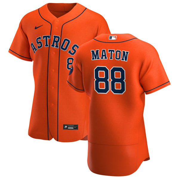 Mens Houston Astros #88 Phil Maton Nike Orange Alternate Flexbase Jersey