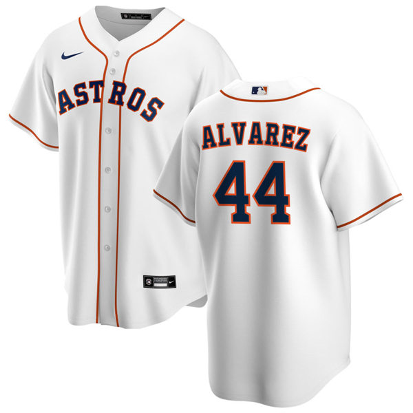 Mens Houston Astros #44 Yordan Alvarez Nike White Home CoolBase Jersey