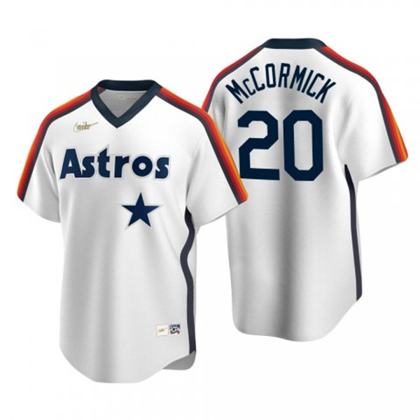 Mens Houston Astros #20 Chas McCormick Nike White Cooperstown Collection V-Neck Jersey