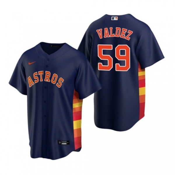Mens Houston Astros #59 Framber Valdez Nike Navy Alternate CoolBase Jersey Mens Houston Astros #59 Framber Valdez Nike Navy Alternate CoolBase Jersey