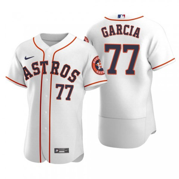 Mens Houston Astros #77 Luis Garcia Nike White Home Flexbase Jersey