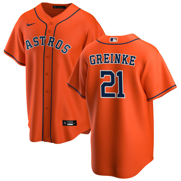 Mens Houston Astros #21 Zack Greinke Nike Orange Alternate CoolBase Jersey