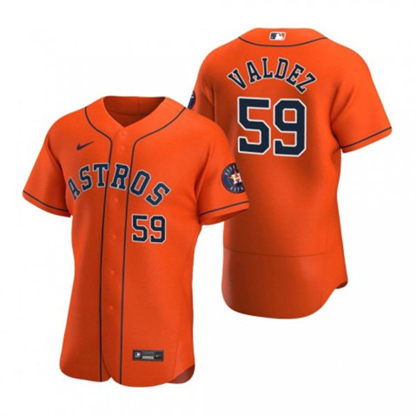 Mens Houston Astros #59 Framber Valdez Nike Orange Alternate Flexbase Jersey