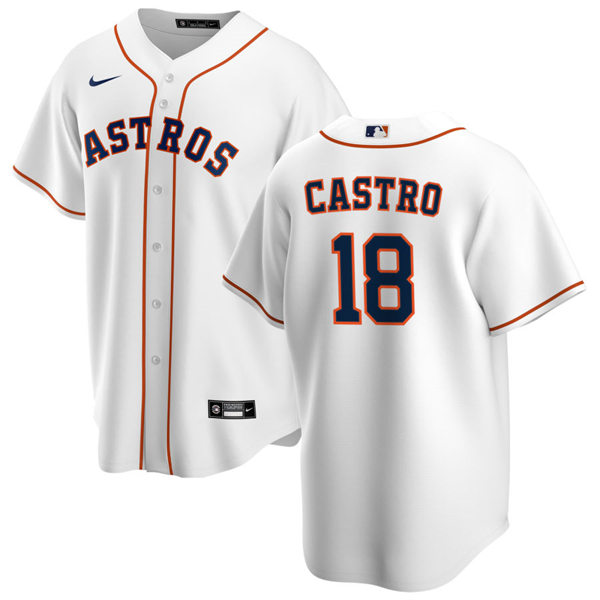 Mens Houston Astros #18 Jason Castro Nike White Home CoolBase Jersey