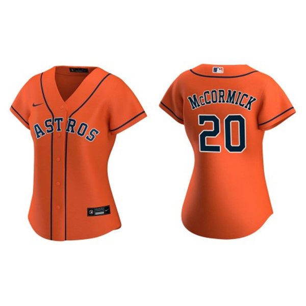 Womens Houston Astros #20 Chas McCormick Nike Orange Alternate CoolBase Jersey Womens Houston Astros #20 Chas McCormick Nike Orange Alternate CoolBase Jersey