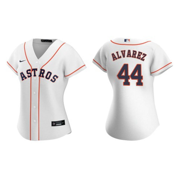 Womens Houston Astros #44 Yordan Alvarez Nike White Home CoolBase Jersey Womens Houston Astros #44 Yordan Alvarez Nike White Home CoolBase Jersey