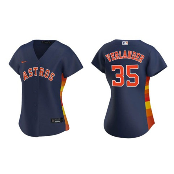Womens Houston Astros #35 Justin Verlander Nike Navy Alternate CoolBase Jersey Womens Houston Astros #35 Justin Verlander Nike Navy Alternate CoolBase Jersey