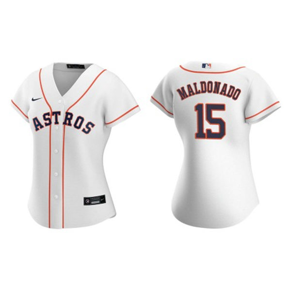 Womens Houston Astros #15 Martin Maldonado Nike White Home CoolBase Jersey