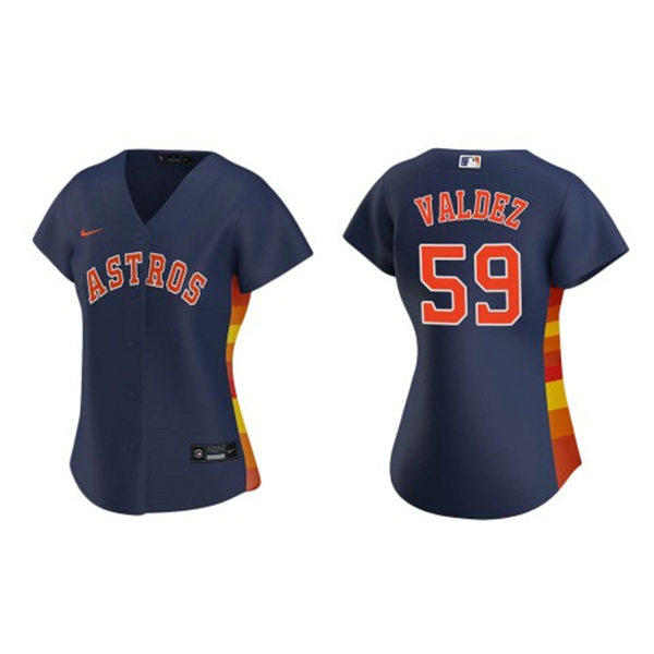Womens Houston Astros #59 Framber Valdez Nike Navy Alternate CoolBase Jersey Womens Houston Astros #59 Framber Valdez Nike Navy Alternate CoolBase Jersey