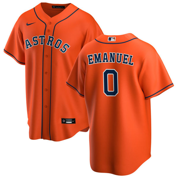 Youth Houston Astros #0 Kent Emanuel Nike Orange Alternate CoolBase Jersey Youth Houston Astros #0 Kent Emanuel Nike Orange Alternate CoolBase Jersey