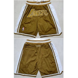 Men Los Angeles Lakers Tawny Shorts