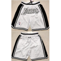 Men Los Angeles Lakers White Shorts