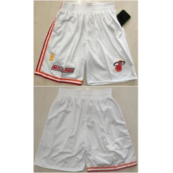 Men Miami Heat White Shorts