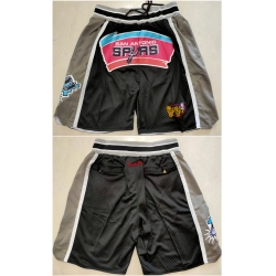 Men San Antonio Spurs Black Grey Shorts