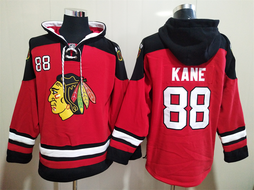 Men's Chicago Blackhawks #88 Patrick Kane NEW Red Stitched Hoodie Men's Chicago Blackhawks #88 Patrick Kane NEW Red Stitched Hoodie