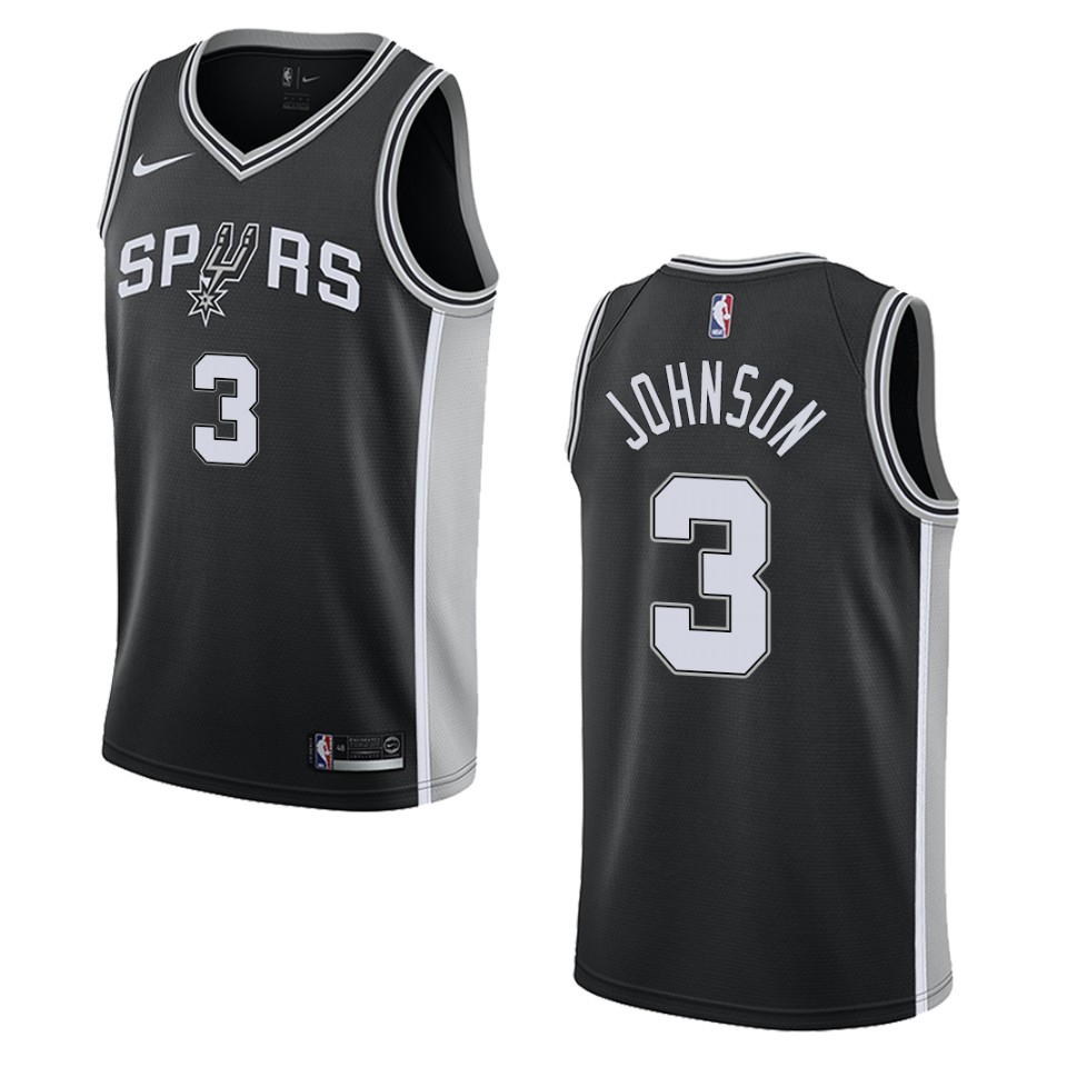 Nike San Antonio Spurs #3 Keldon Johnson Black NBA Swingman Icon Edition Jersey