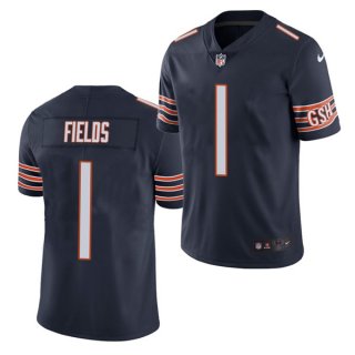 Women's Navy Chicago Bears #1 Justin Fields 2021 NFL Draft Vapor untouchable Limited Stitched Jersey